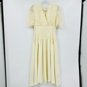 VTG 80 SAMANTHA BLACK HALLOWEEN BRIDE LACE FITTED WAIST WEDDING OCCASION DRESS 8